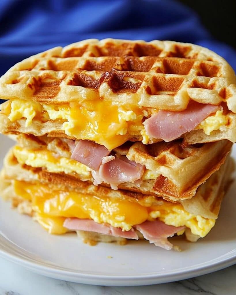 Ham, Egg, and Cheese Biscuit Wafflewiches Recipe