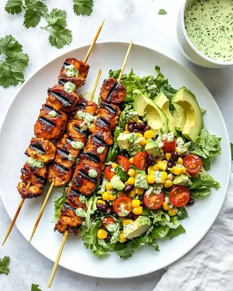 BBQ Chicken Skewer Salad with W30 Herby Ranch Recipe