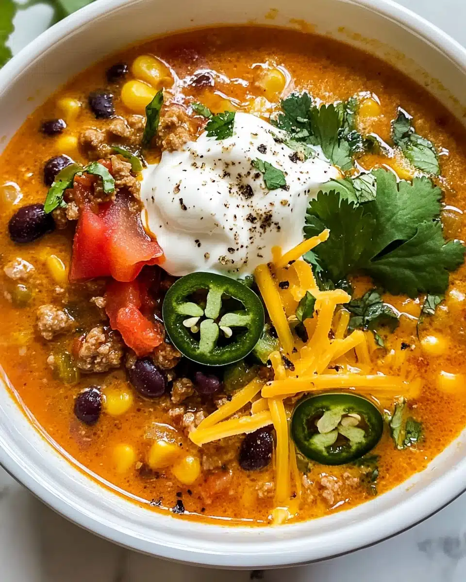Creamy Taco Soup Delight Recipe - Recipe Image