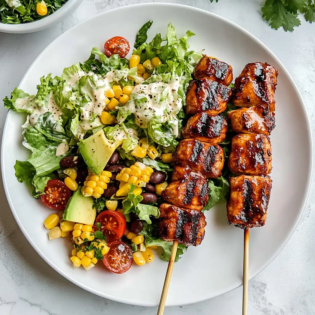 BBQ Chicken Skewer Salad with W30 Herby Ranch Recipe - Recipe Image