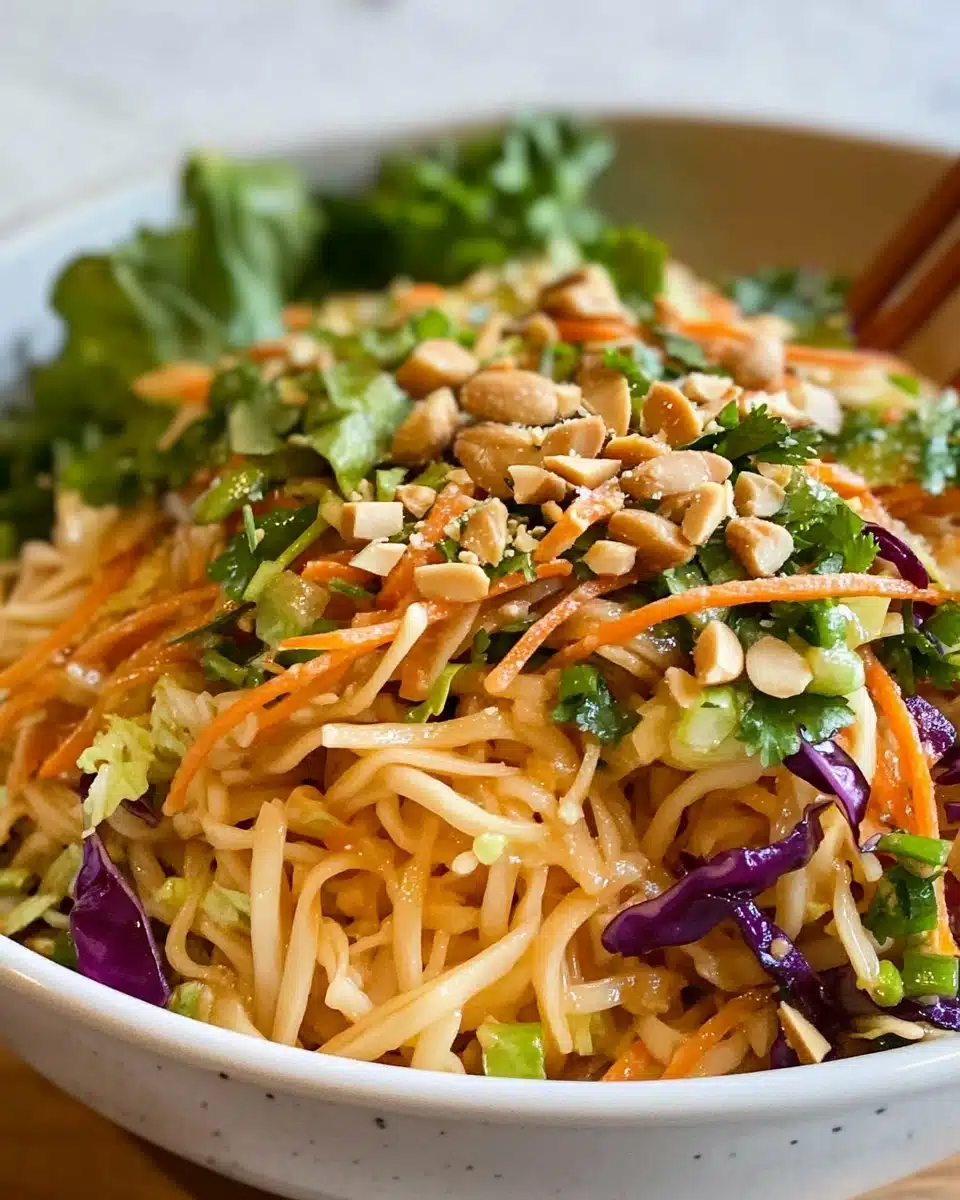 Thai Shrimp and Rice Noodle Salad with Peanut Dressing Recipe