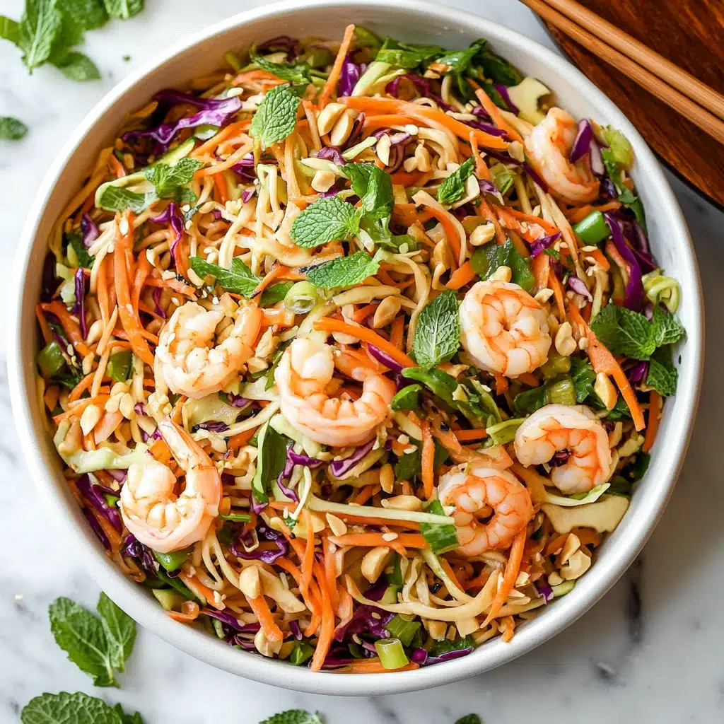 Thai Shrimp and Rice Noodle Salad with Peanut Dressing Recipe - Recipe Image