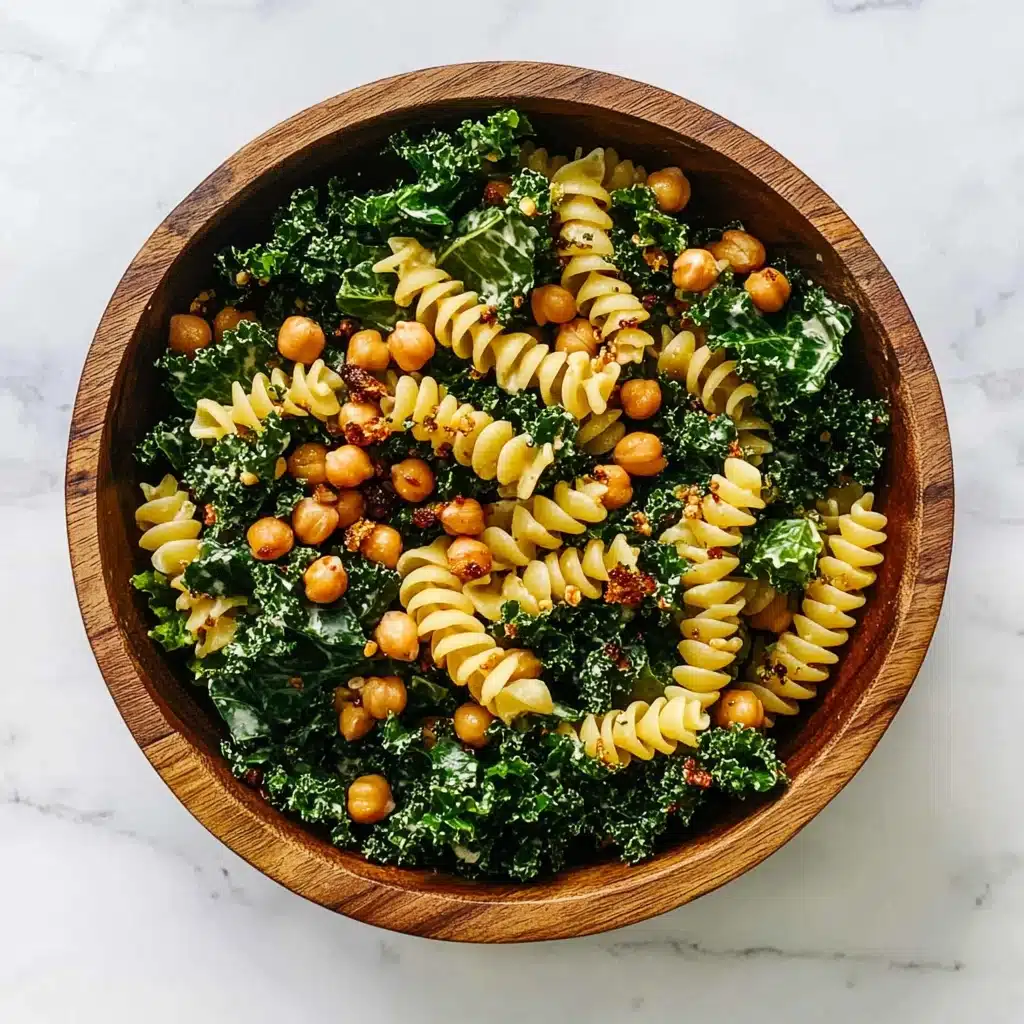 Smoky Caesar Kale Pasta Salad Recipe - Recipe Image