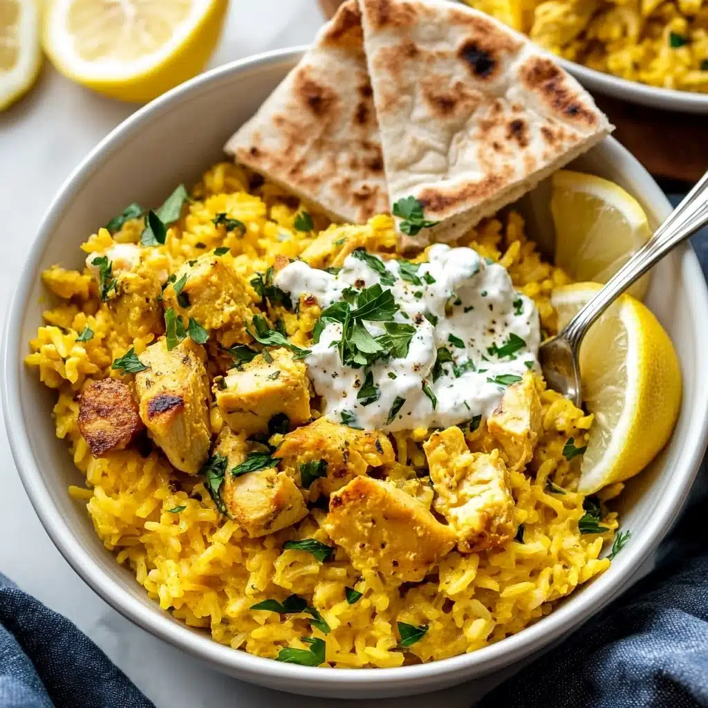Greek-Inspired One-Pan Chicken and Rice Recipe - Recipe Image