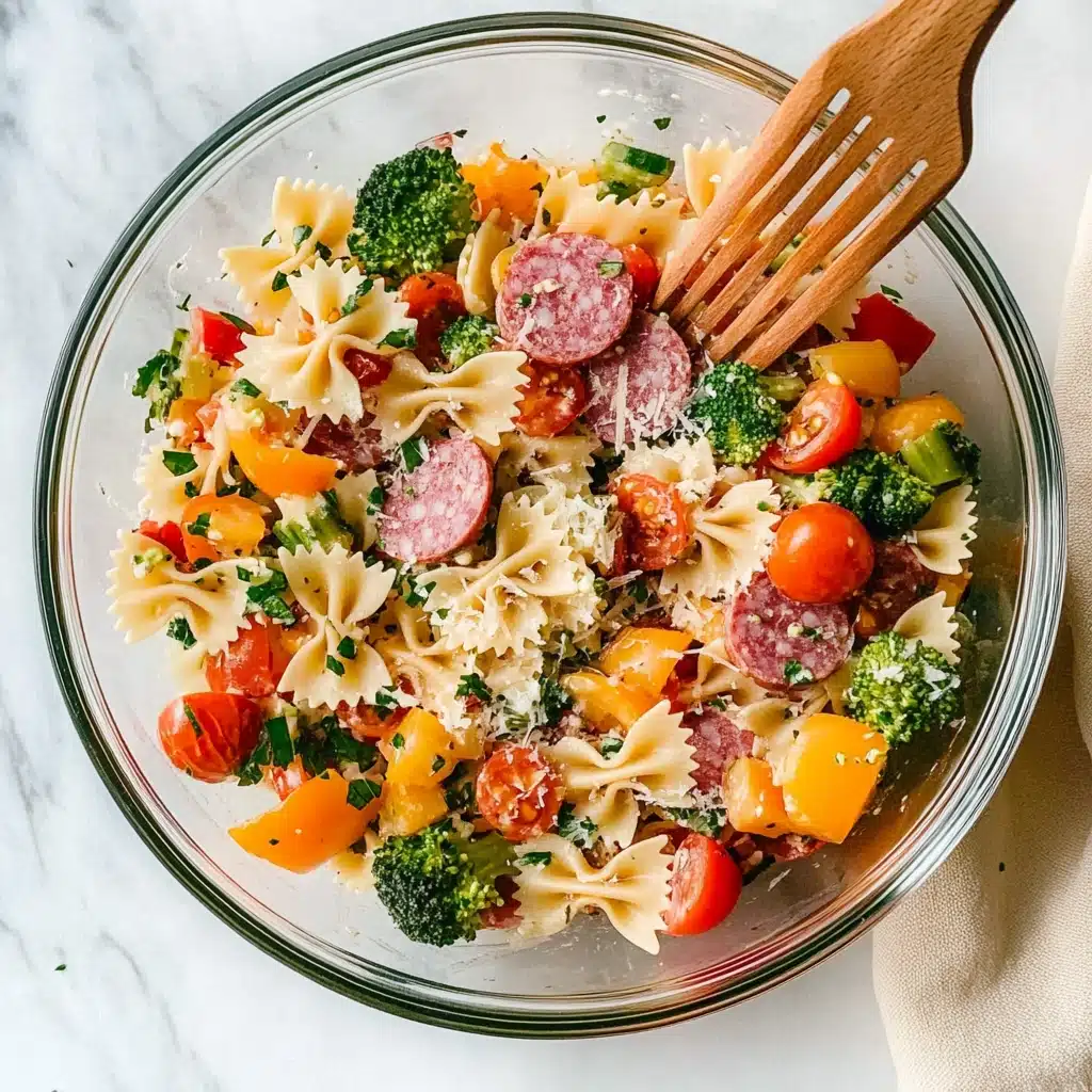 Italian Bowtie Pasta Salad Recipe - Recipe Image