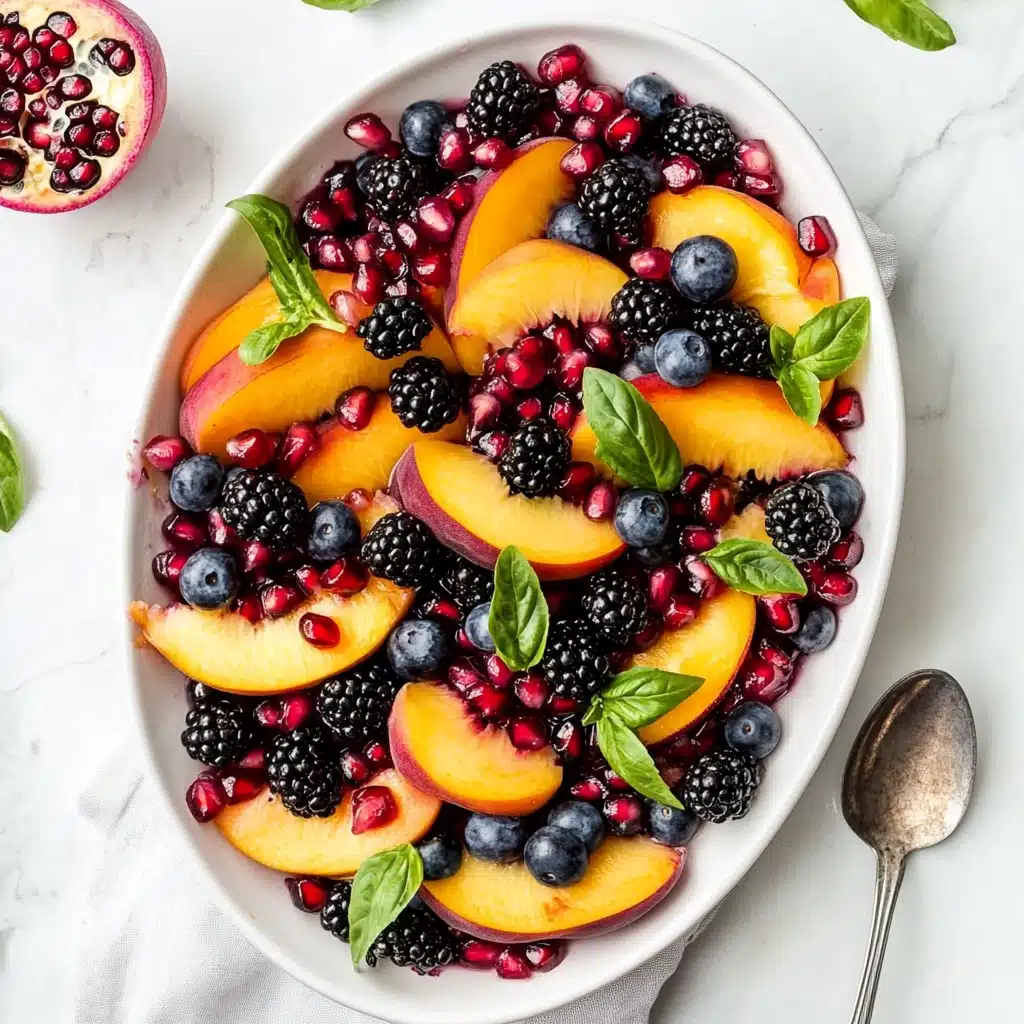 Basil Lime Peach Berry Salad Recipe - Recipe Image