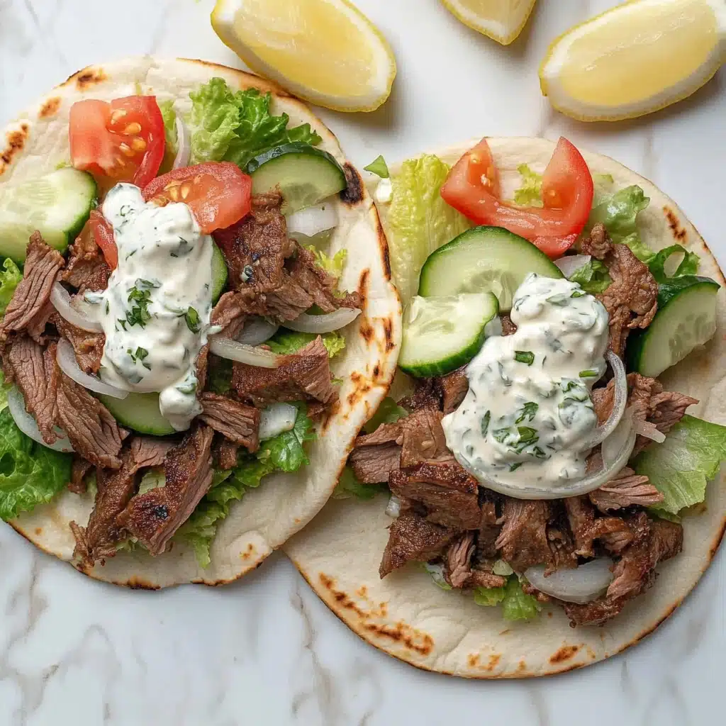Slow Cooker Beef Gyros with Tzatziki Sauce Recipe - Recipe Image
