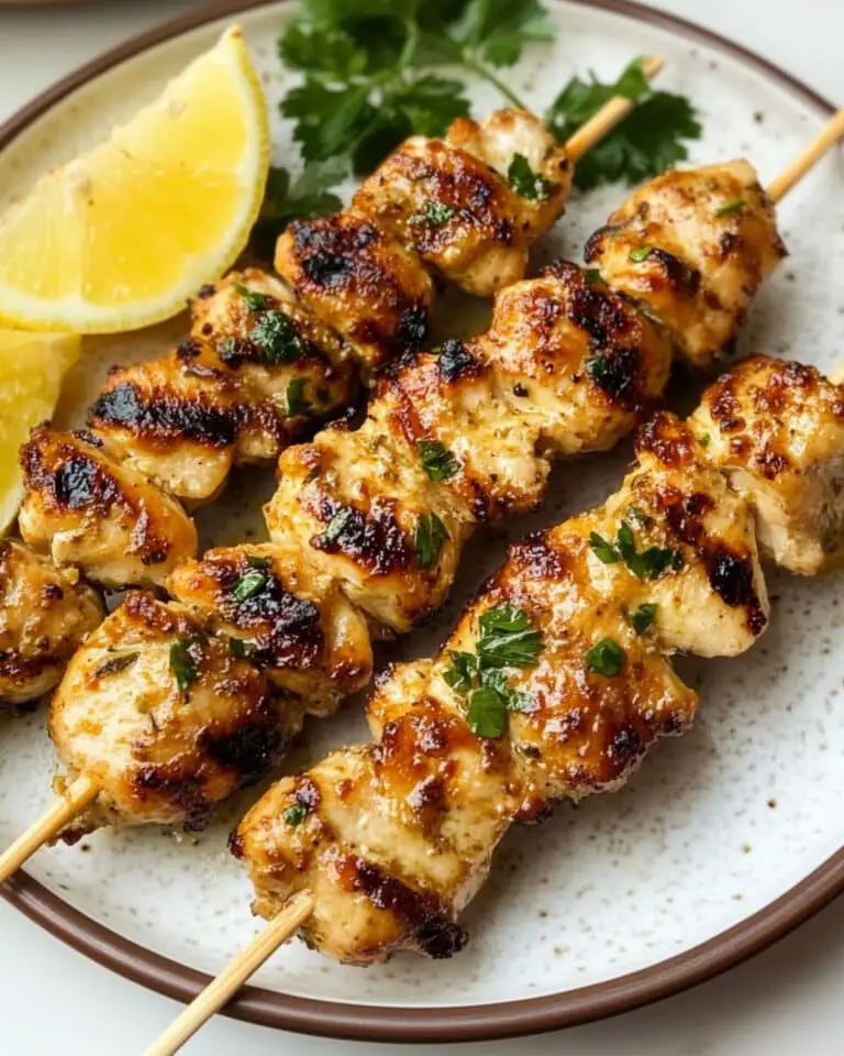 Air Fryer Lemon Butter Chicken Skewers Recipe