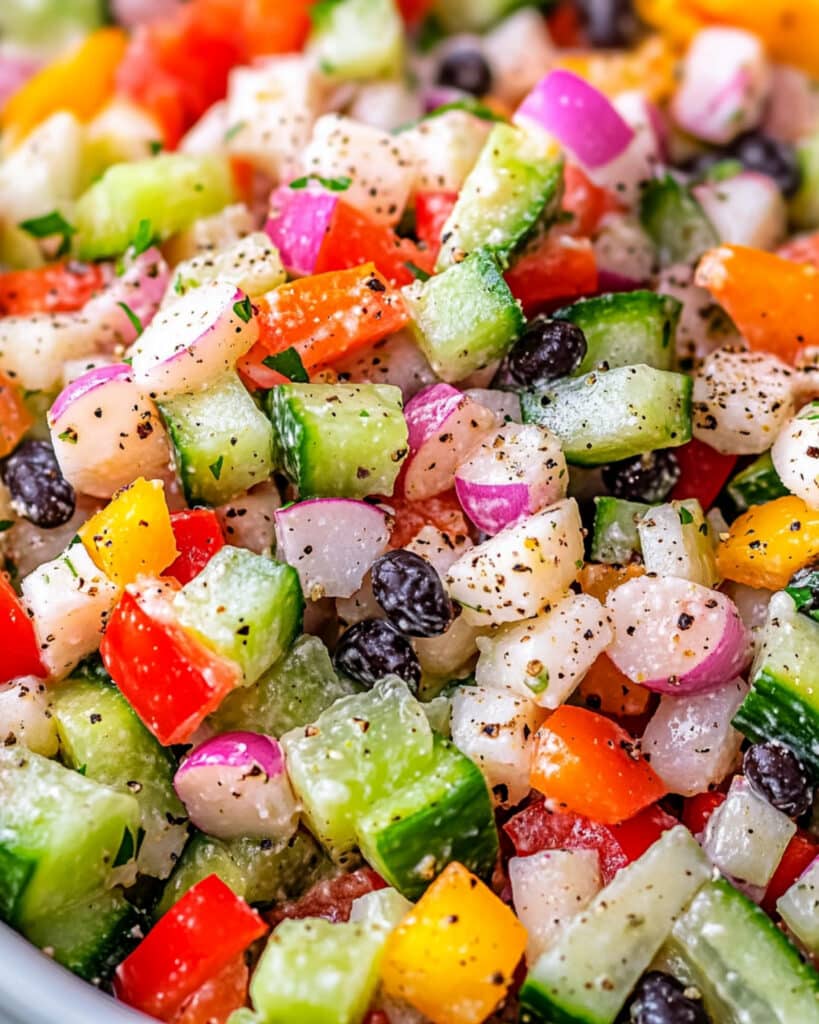 Crunchy Veggie & Bean Chopped Salad Recipe