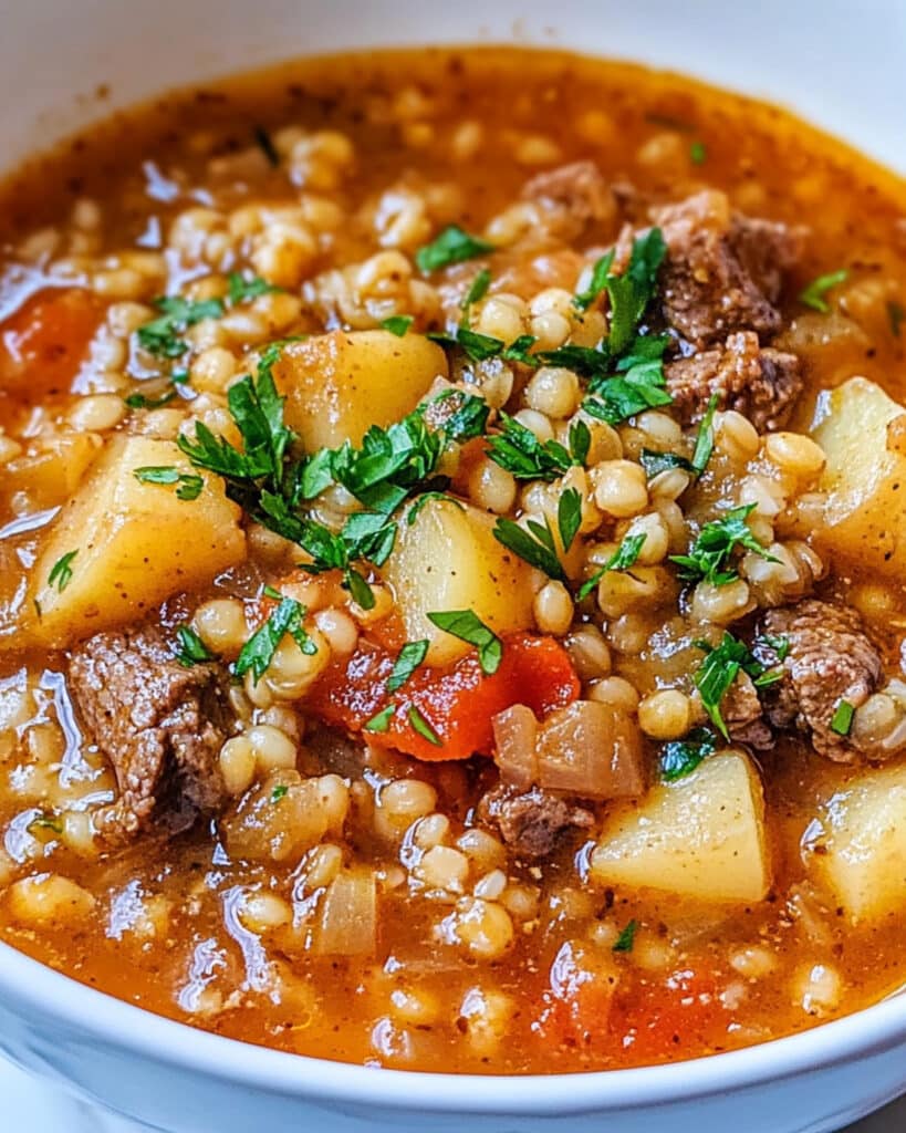 Hearty Stove-Top Beef & Barley Soup Recipe