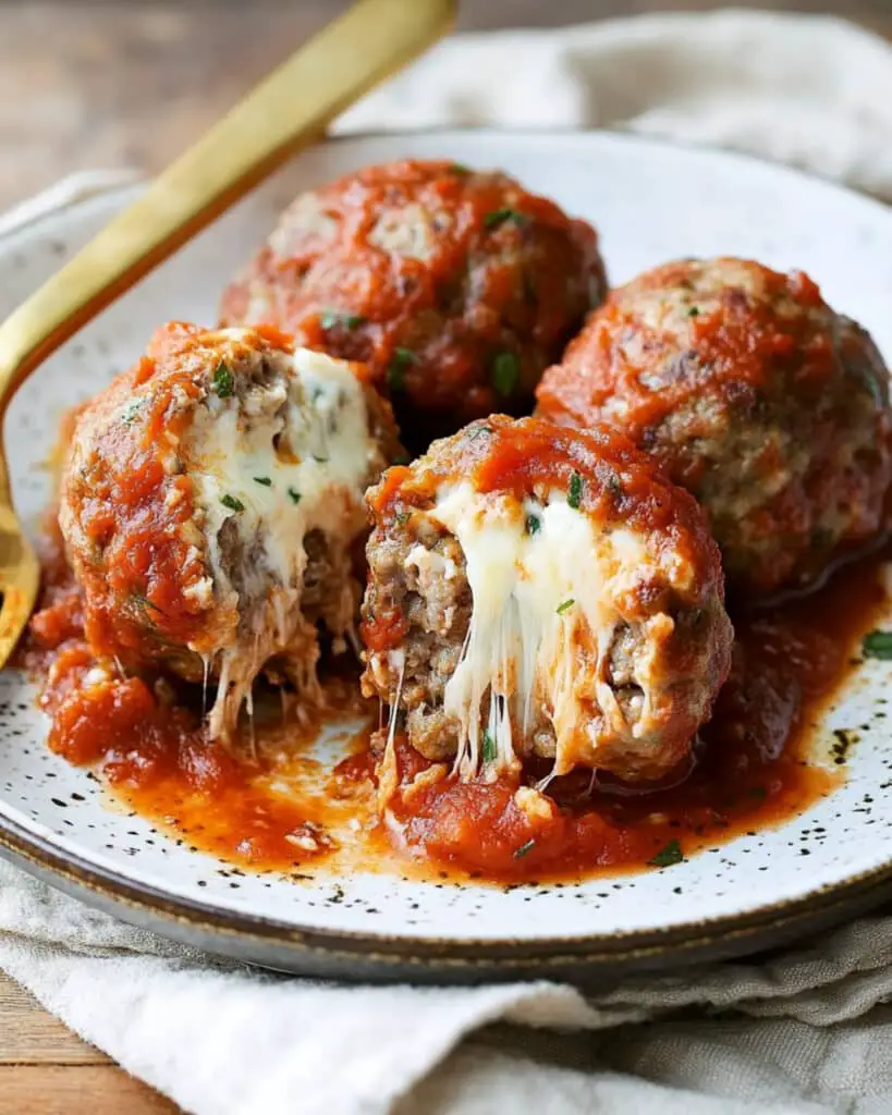Spicy Mozzarella-Stuffed Meatballs Recipe