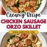 Creamy Spinach and Sausage Orzo Skillet Recipe