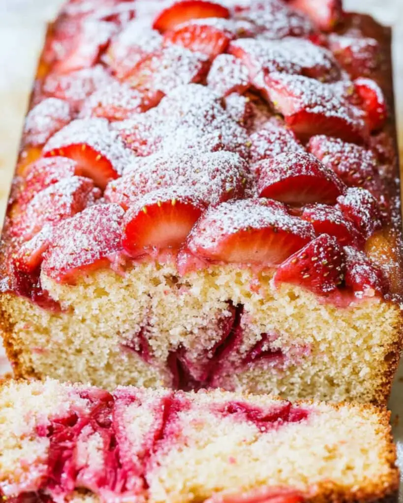 Strawberry Rhubarb Loaf Cake Recipe