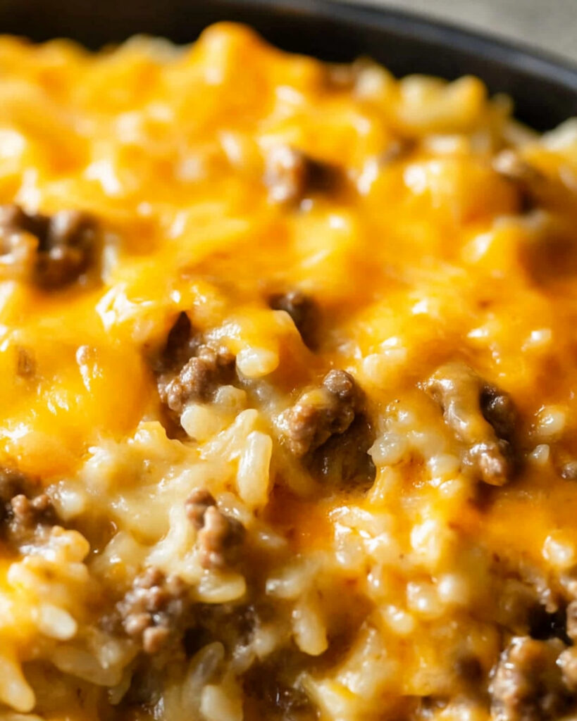 Instant Pot Cheesy Ground Beef and Rice Recipe