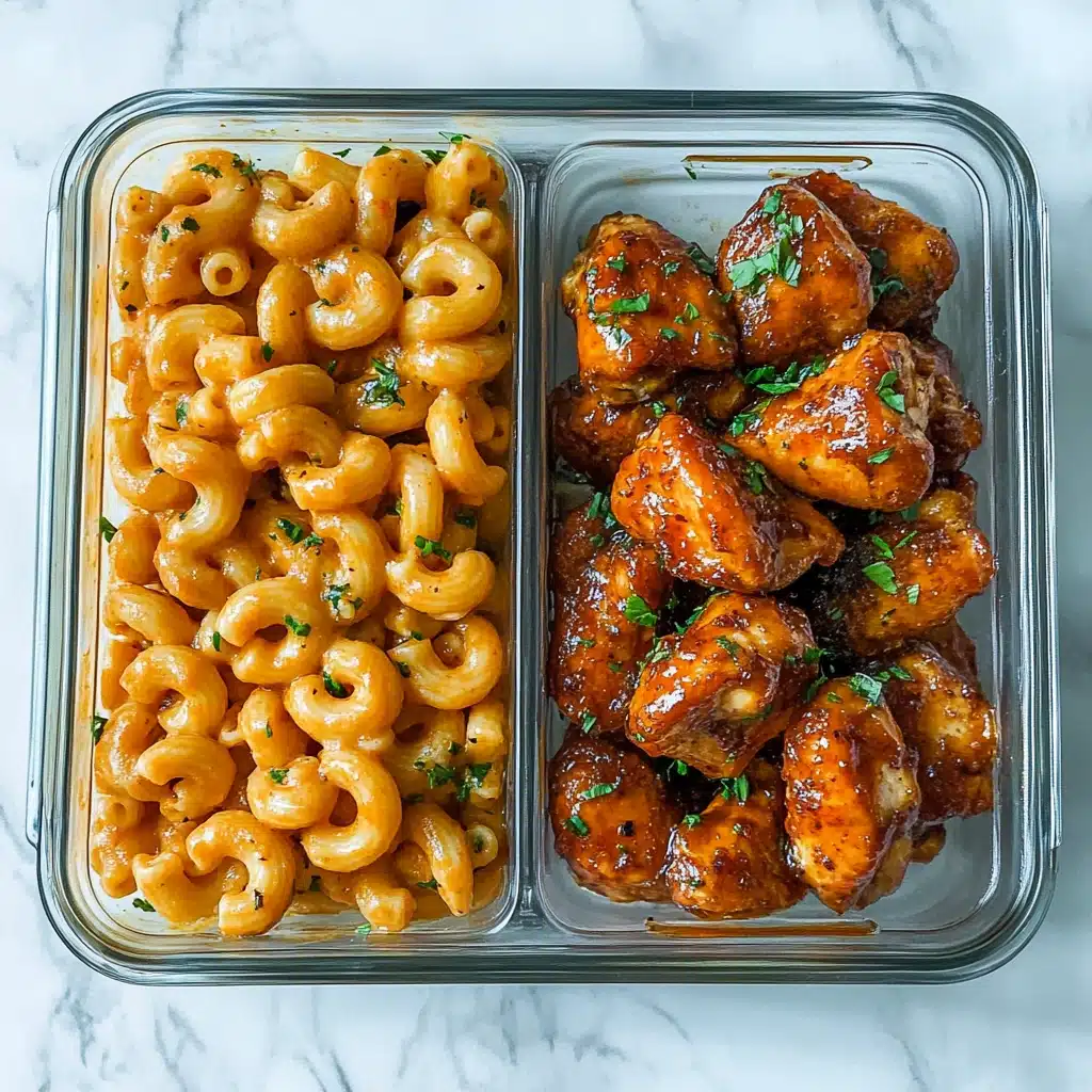 High-Protein Honey Garlic Butter Chicken with Mac & Cheese Recipe - Recipe Image