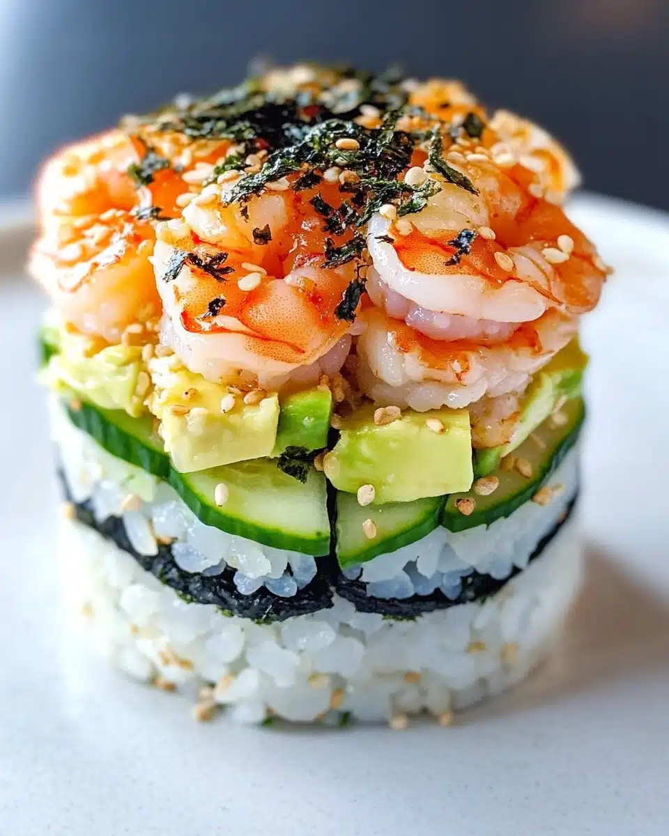 Spicy Shrimp Sushi Stacks Recipe - Recipe Image