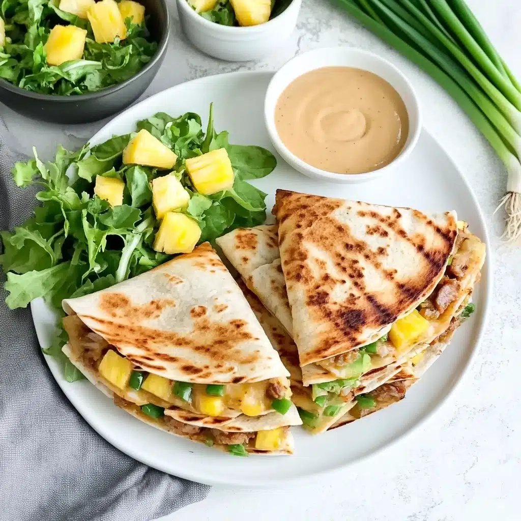 Grilled BBQ Chicken and Pineapple Quesadillas Recipe - Recipe Image