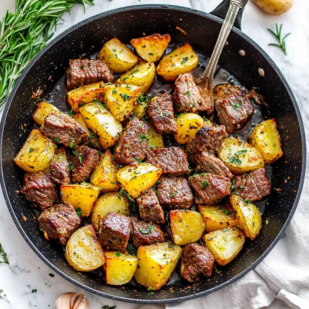 Garlic Butter Steak Bites and Potatoes Recipe - Recipe Image