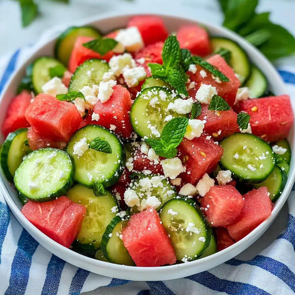 Watermelon Salad with Feta and Cucumber Recipe - Recipe Image