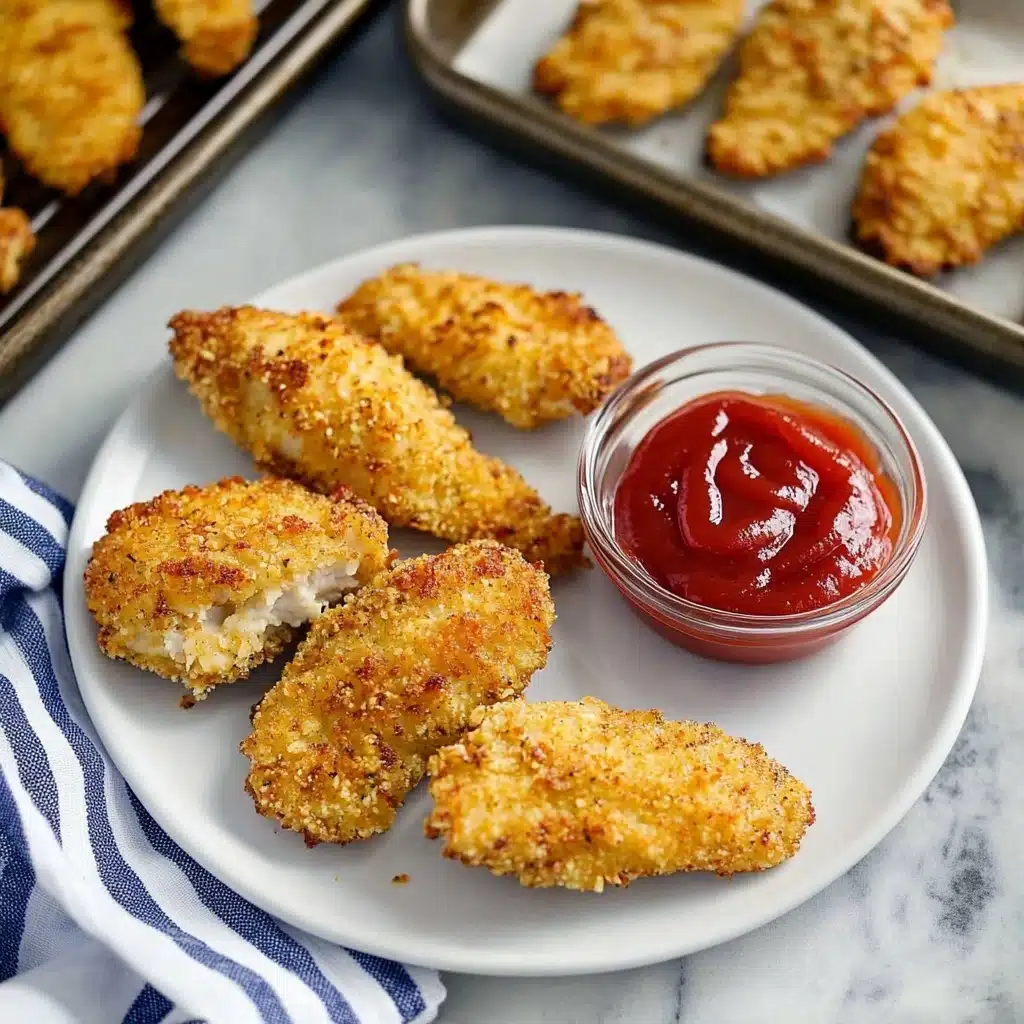 Three-Ingredient Crispy Oven Fried Chicken Tenders Recipe - Recipe Image