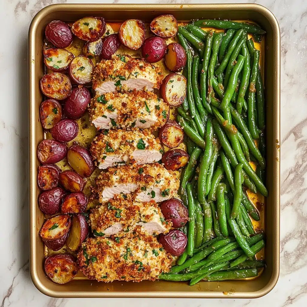Parmesan Crusted Chicken Sheet Pan Dinner Recipe - Recipe Image