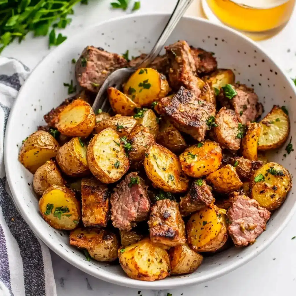 Garlic Butter Steak Bites and Potatoes Recipe - Recipe Image