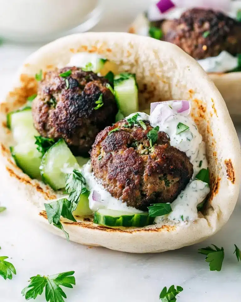 Kofta Pita Sandwich with Garlic Tahini Sauce Recipe