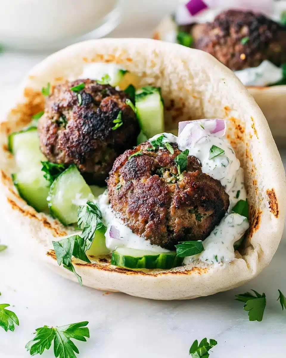 Kofta Pita Sandwich with Garlic Tahini Sauce Recipe