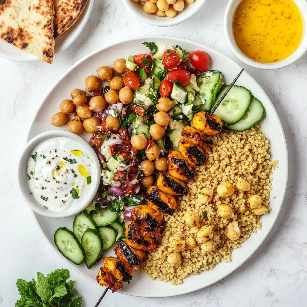 Greek Chicken Bowls with Toasted Pearl Couscous Recipe - Recipe Image