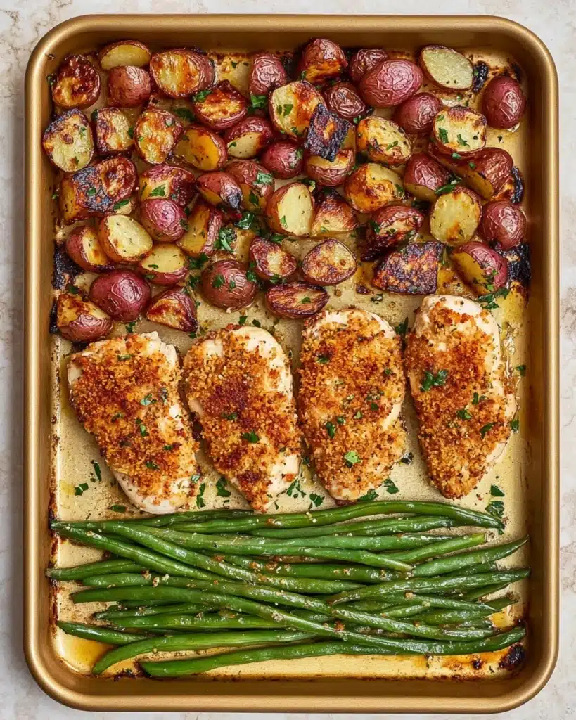 Parmesan Crusted Chicken Sheet Pan Dinner Recipe