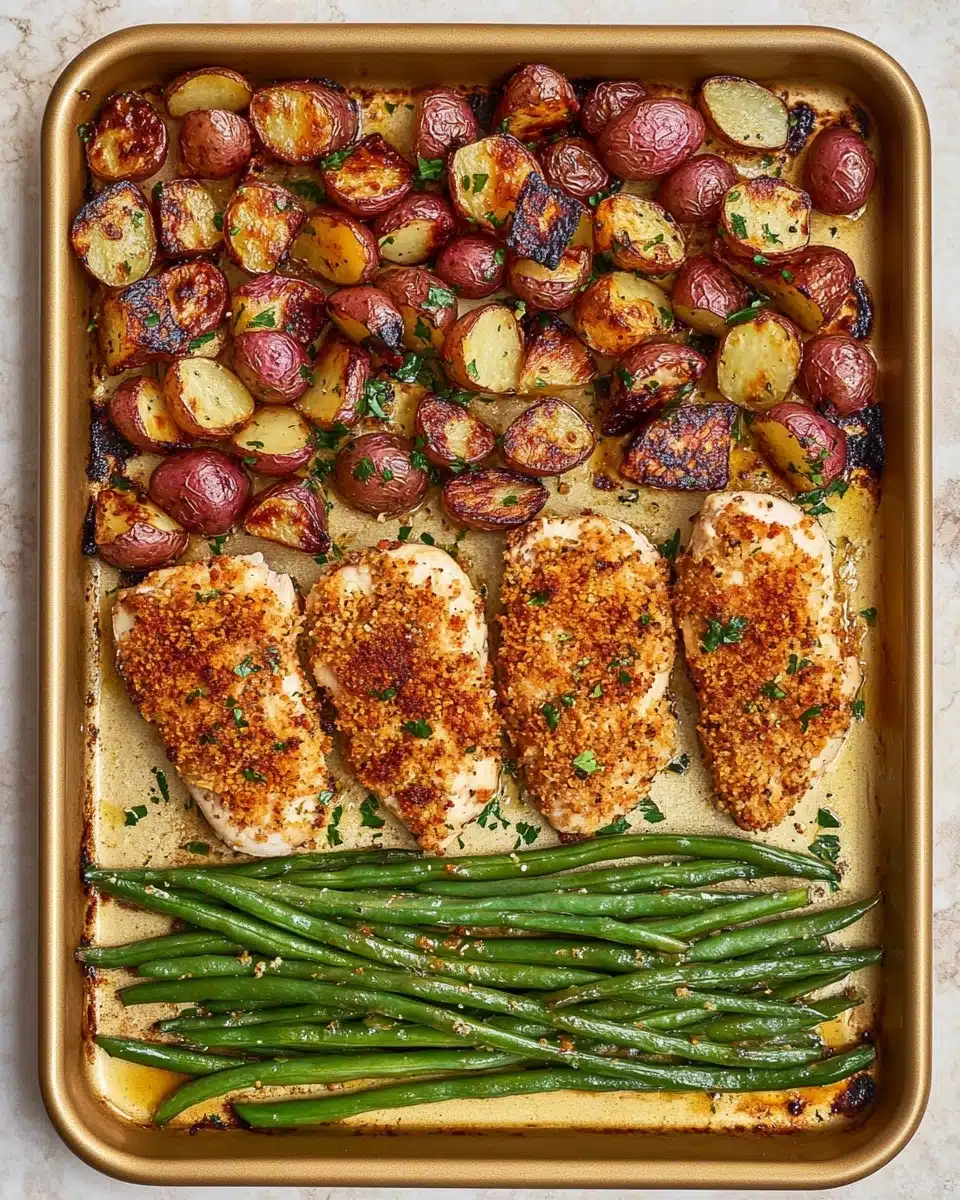 Parmesan Crusted Chicken Sheet Pan Dinner Recipe