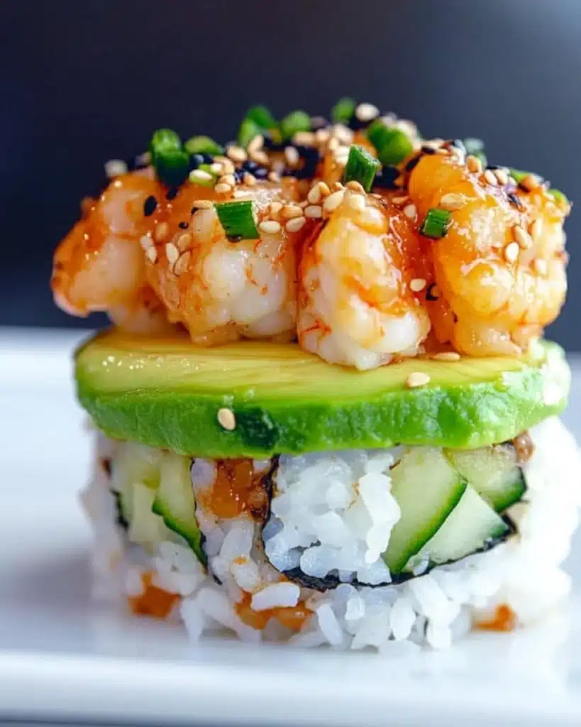 Spicy Shrimp Sushi Stacks Recipe