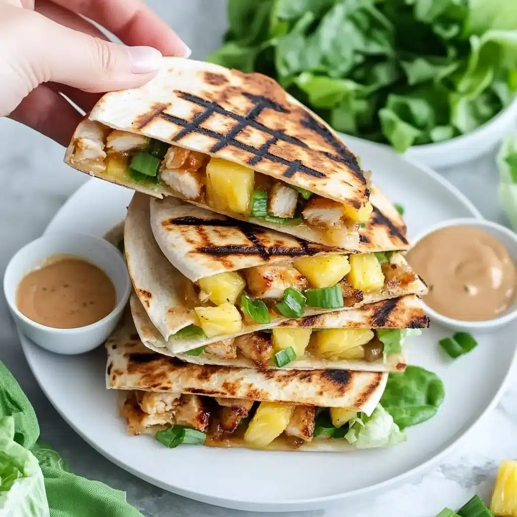 Grilled BBQ Chicken and Pineapple Quesadillas Recipe - Recipe Image