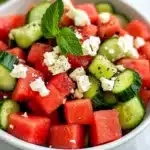 Watermelon Salad with Feta and Cucumber Recipe