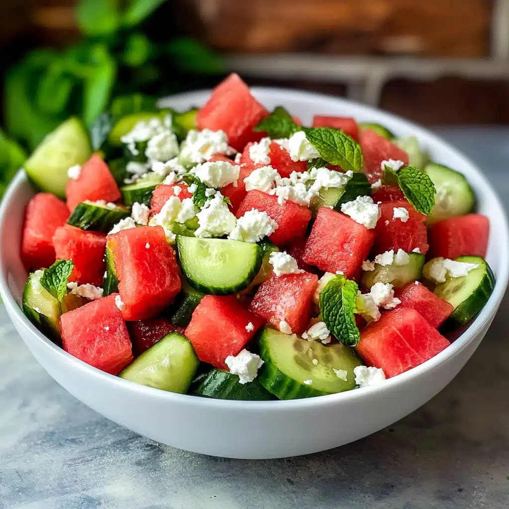 Watermelon Salad with Feta and Cucumber Recipe - Recipe Image