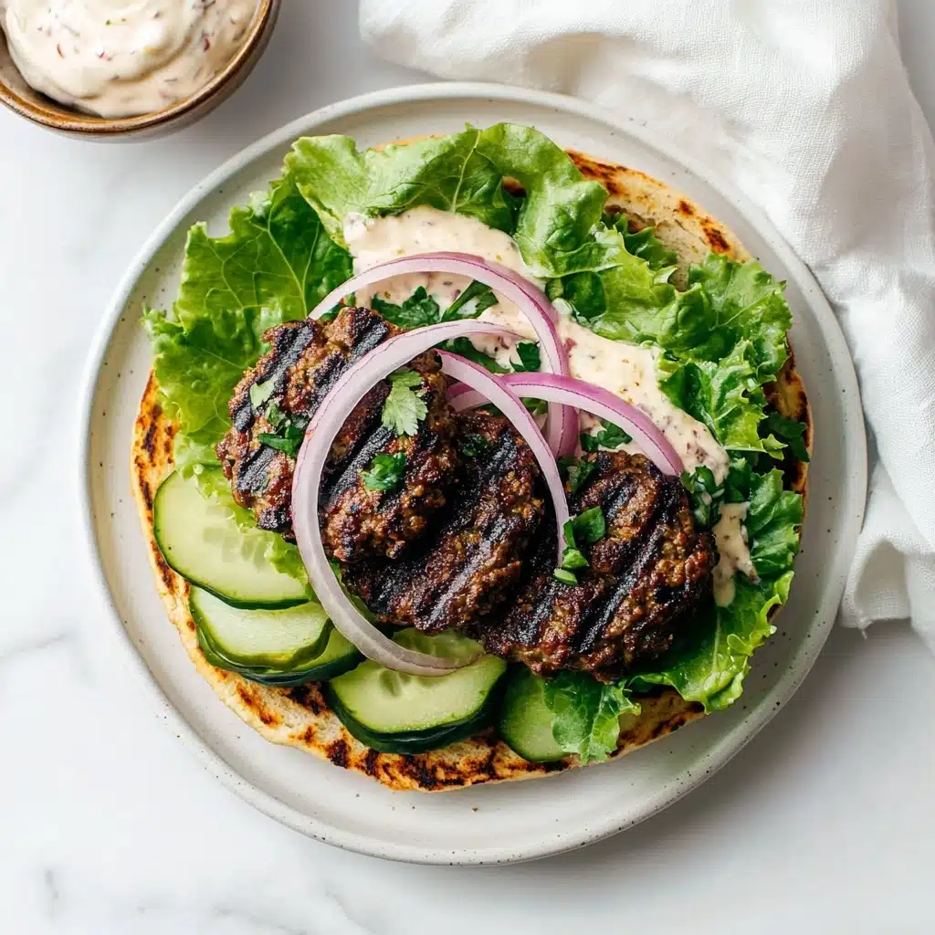 Kofta Pita Sandwich with Garlic Tahini Sauce Recipe - Recipe Image