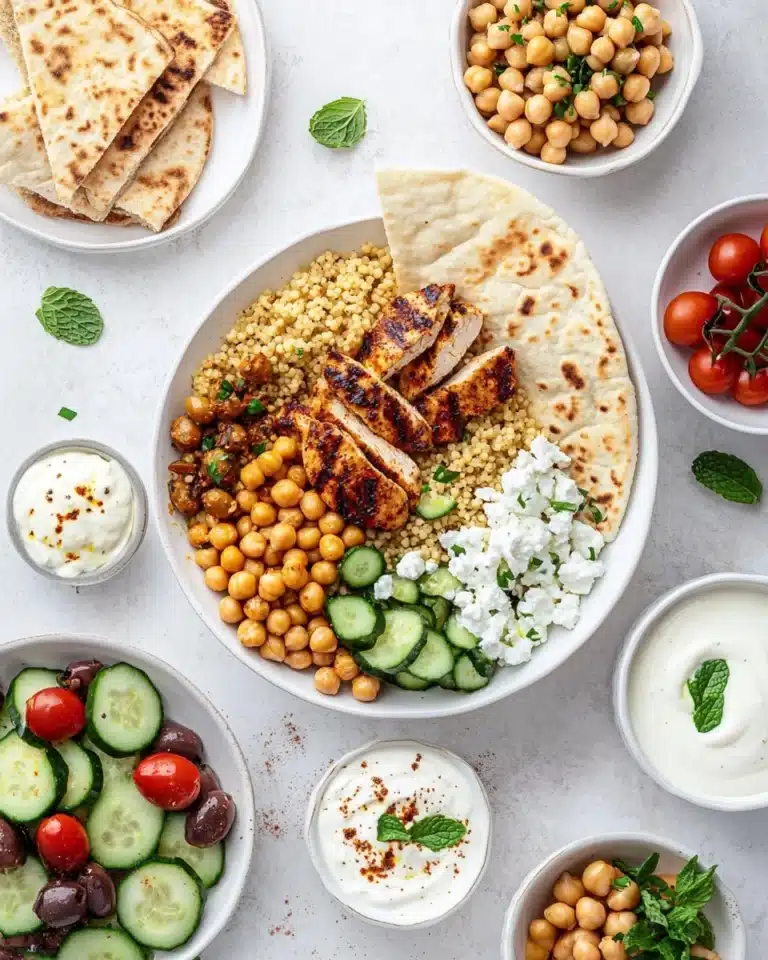 Greek Chicken Bowls with Toasted Pearl Couscous Recipe