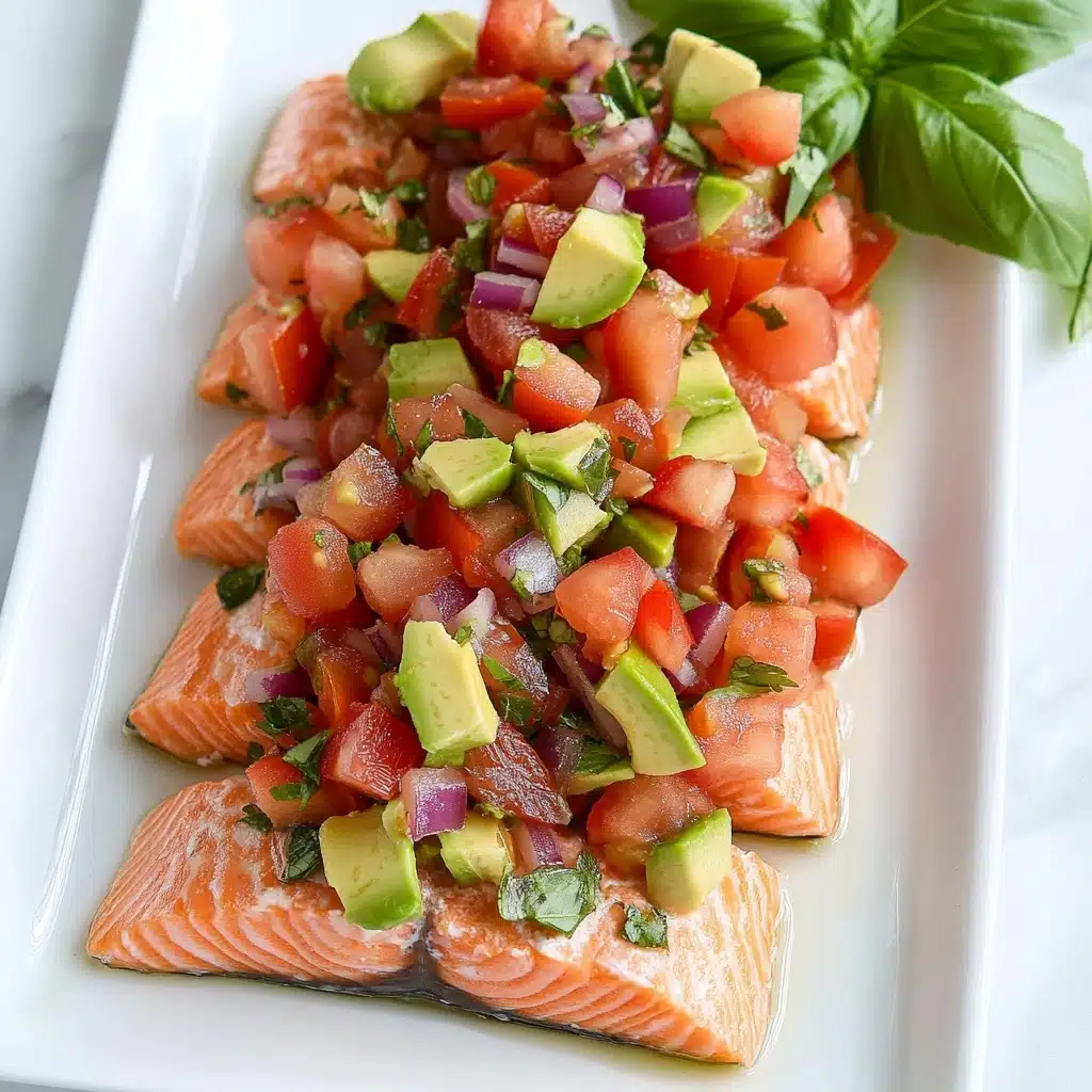 Grilled Salmon Bruschetta with Avocado Recipe - Recipe Image