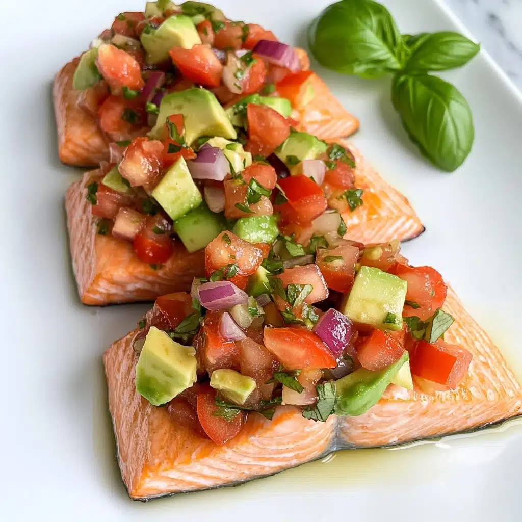 Grilled Salmon Bruschetta with Avocado Recipe - Recipe Image
