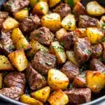 Garlic Butter Steak Bites and Potatoes Recipe