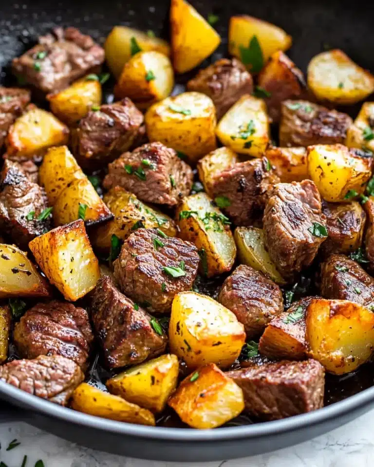 Garlic Butter Steak Bites and Potatoes Recipe