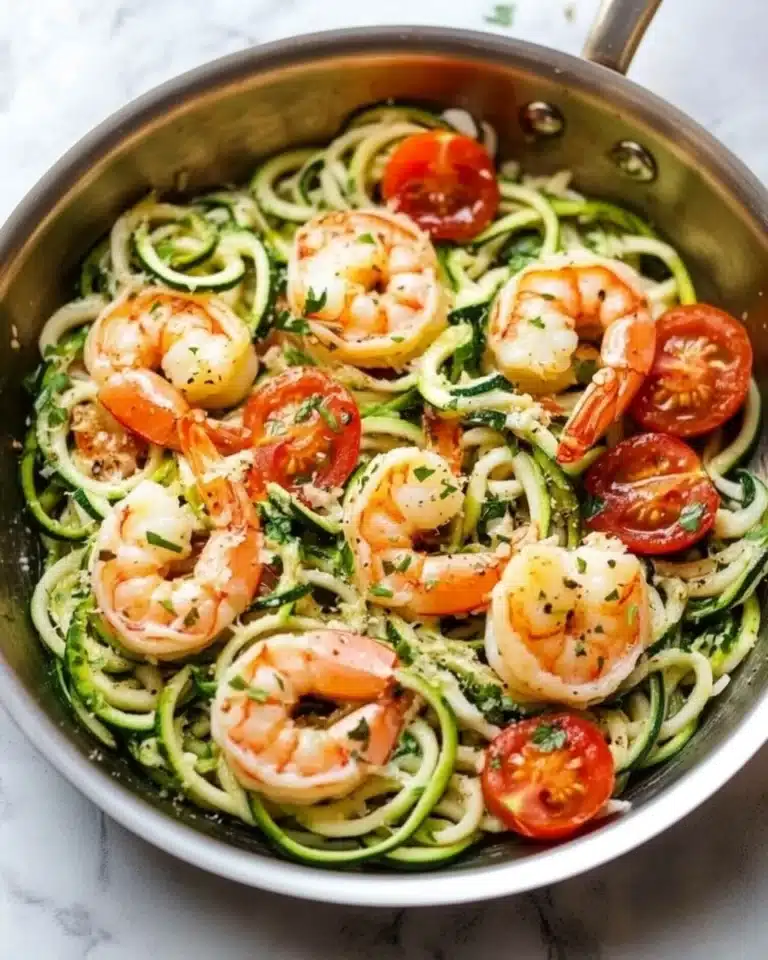 Pesto Shrimp Zoodles Recipe