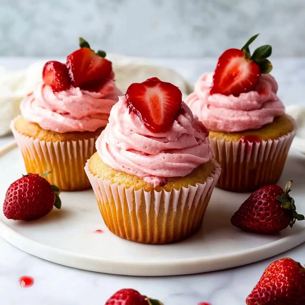 Fresh Strawberry Cupcakes Recipe - Recipe Image
