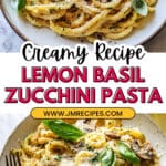 Lemon Basil Zucchini Pasta Alfredo Recipe