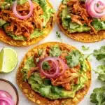 Easy Rotisserie Chicken Tostadas with Quick Pickled Onions Recipe