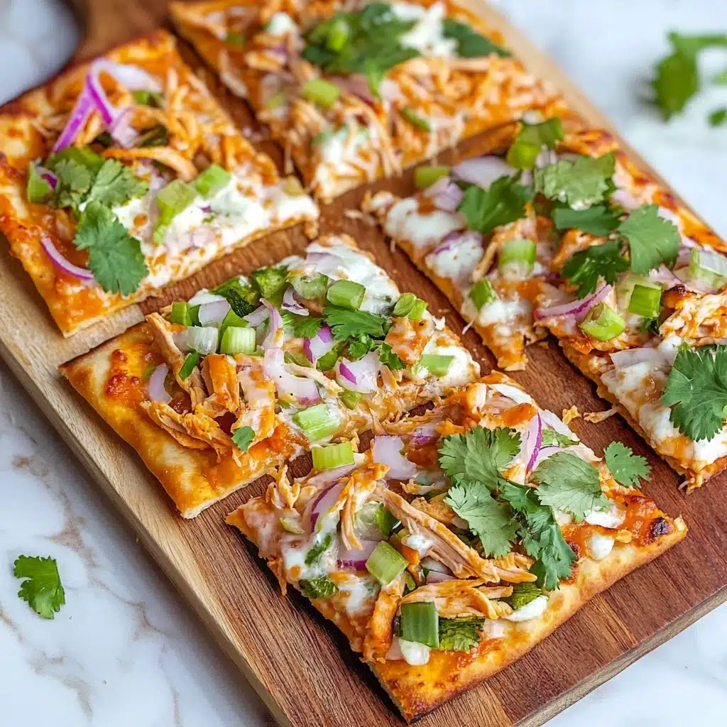 Wicked Easy Buffalo Chicken Flatbread Recipe - Recipe Image