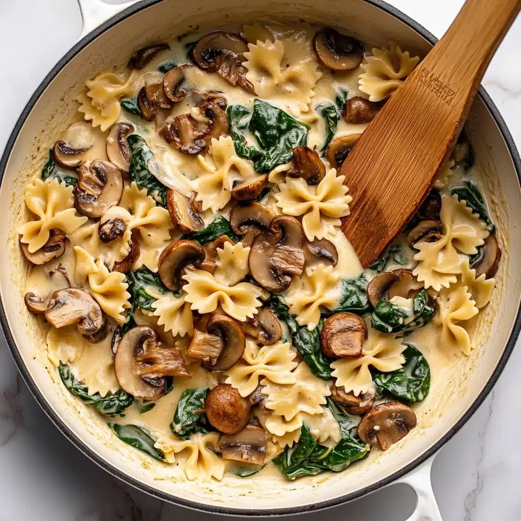 Spinach & Mushroom Pasta Recipe - Recipe Image