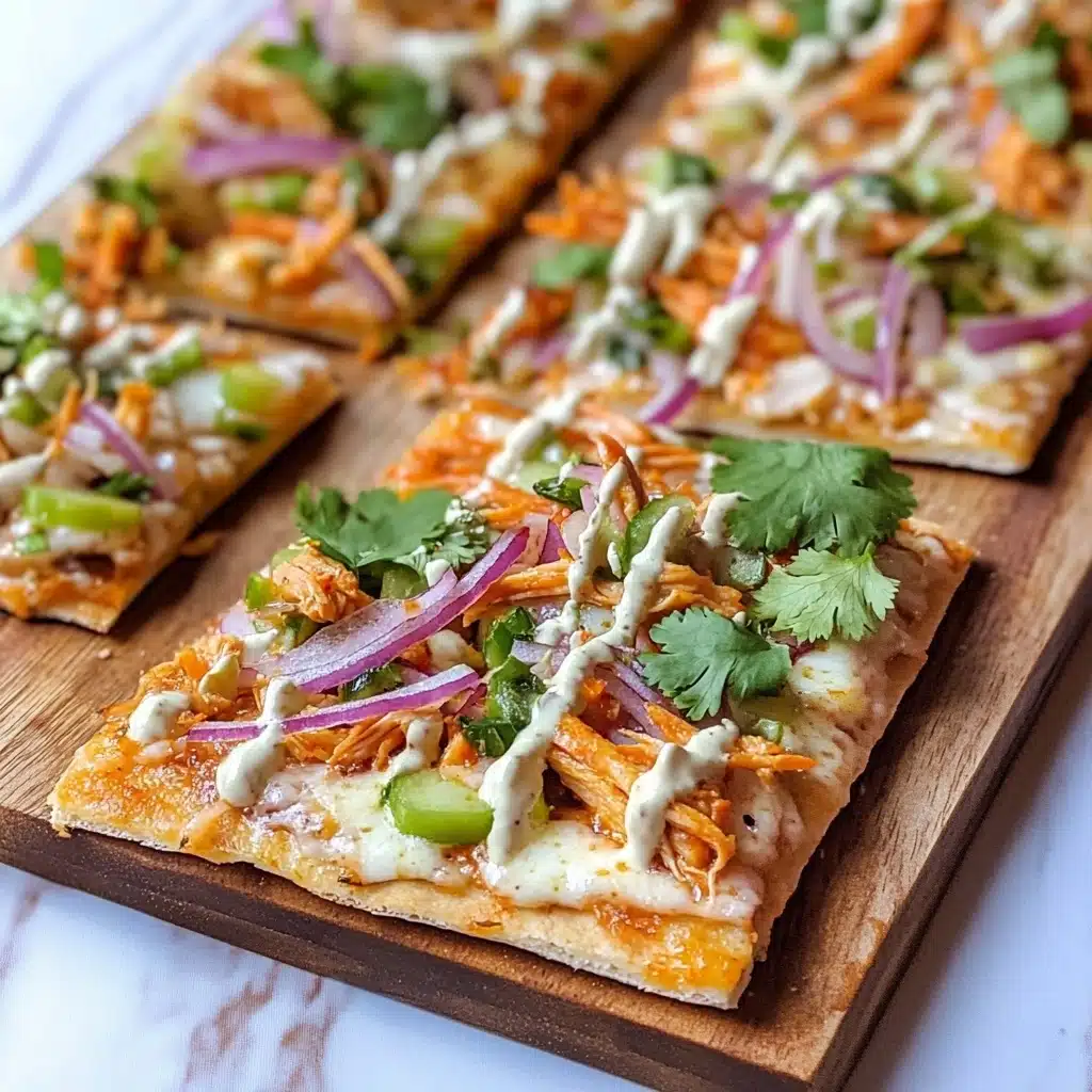 Wicked Easy Buffalo Chicken Flatbread Recipe - Recipe Image