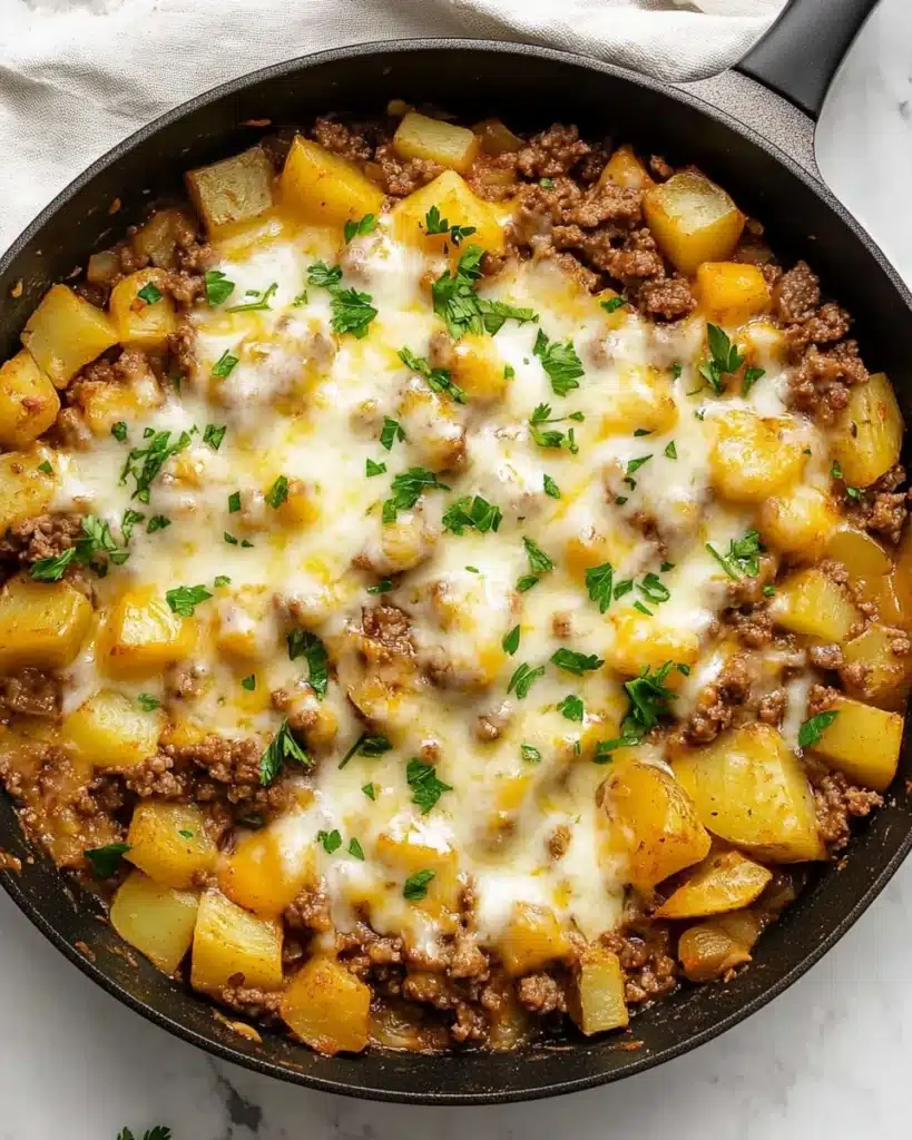 Cheesy Ground Beef and Potatoes Recipe