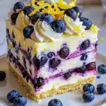 No-Bake Lemon Dazzling Blueberry Cream Cake Recipe